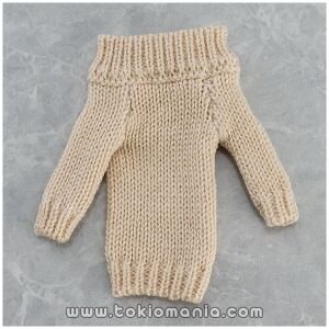 figma Styles Off-the-Shoulder Sweater Dress (Beige/Gray/Pink Beige)