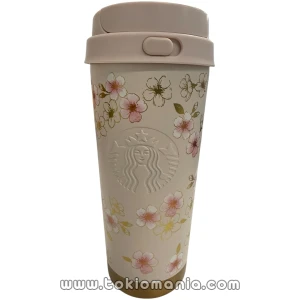 SAKURA 2026 Stainless Steel To-Go Bottle – Pink Beige & Gold – 473 ml