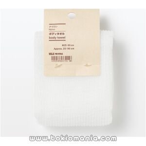 MUJI - Toalla de baño de nailon – exfoliación suave y limpieza profunda