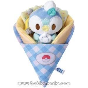 Pokémon - Peluche de Piplup "PokéPeace" con Crepe Rizado - Takara Tomi