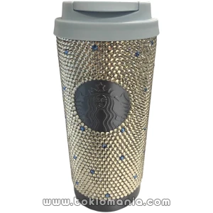 SAKURA 2026 Stainless Steel Tumbler Rhinestone Airy Blue 473 ml