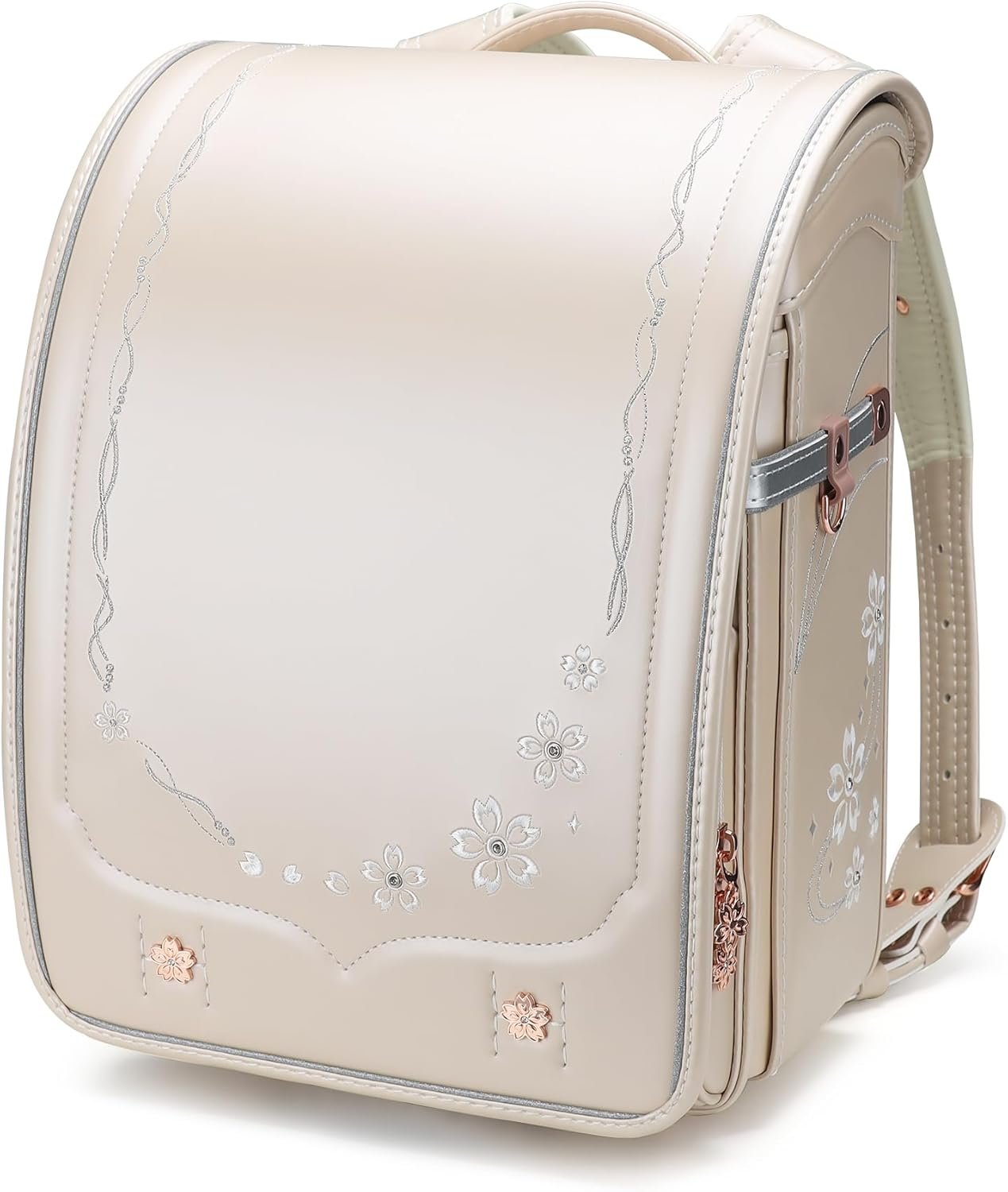 Mochila Escolar Baobab no Negai - Diseño Elegante de Sakura para Niñas (Nuevo Color Marfil)