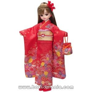 Muñeca Licca-chan LD-30 Kimono Licca-chan Rojo (Takara Tomy)