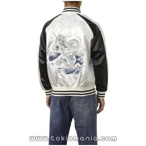 [FLAG ON CREW] Sukajan para hombres - Chaqueta exterior tipo blouson de satén - Suga - Chaqueta tipo souvenir