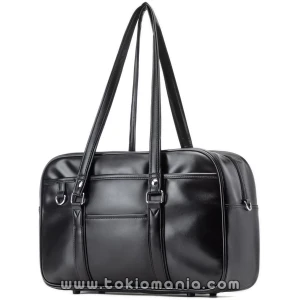 Bolso escolar Zuevichn para estudiantes de secundaria | Bolso tipo Boston de gran capacidad | Bolsa unisex de imitación cuer