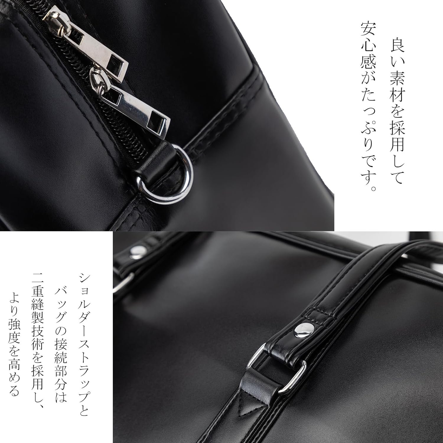 Bolso escolar Zuevichn para estudiantes de secundaria | Bolso tipo Boston de gran capacidad | Bolsa unisex de imitación cuer - Image 3