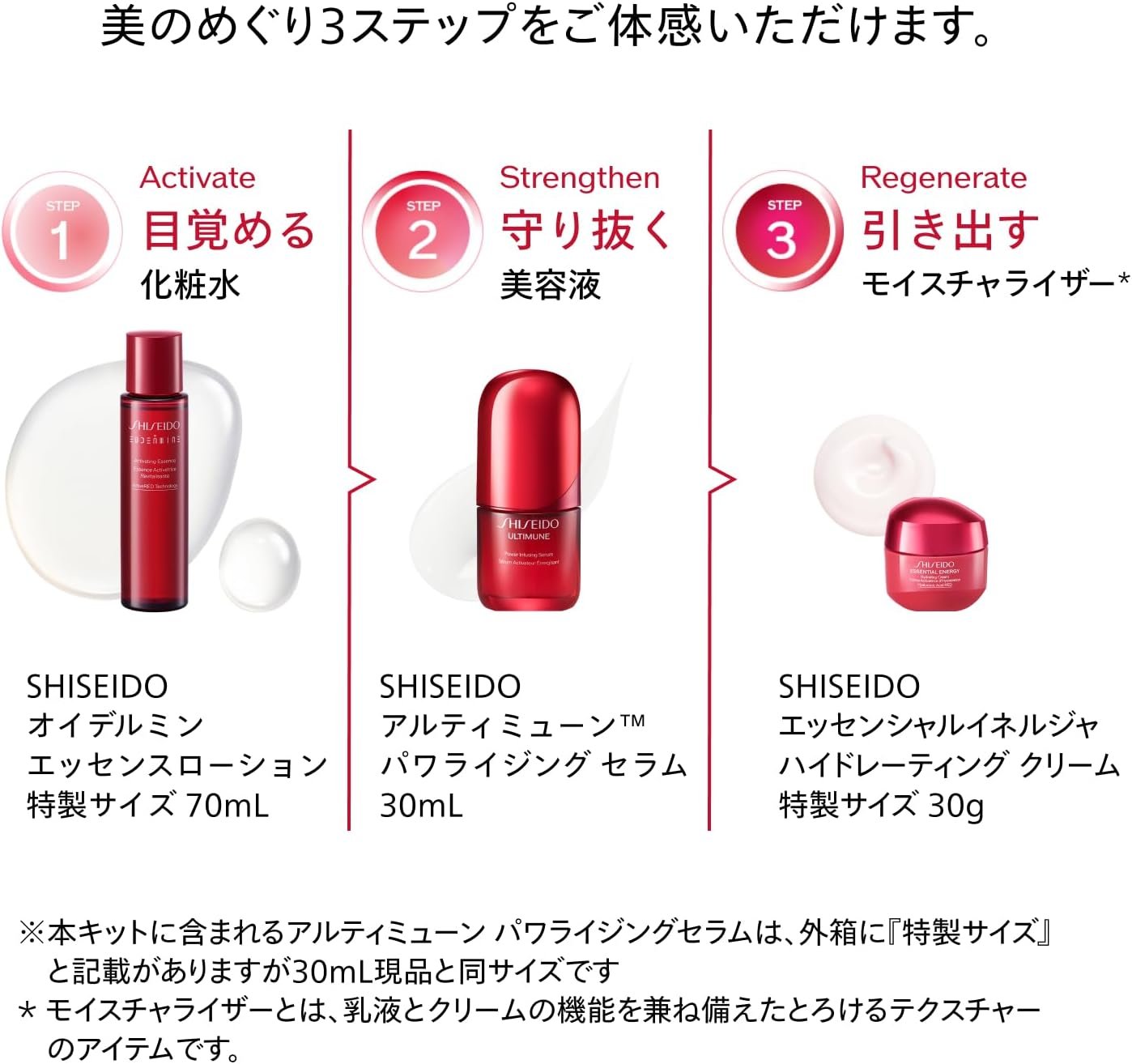 "SHISEIDO - Kit Essential Ultimune Sérum 30 mL + Loción 70 mL + Crema 30 g Kit de cuidado de la piel exclusivo para EC Tamaño de prueba / Viaje" - Image 2