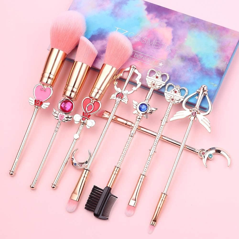 Set de Brochas de Maquillaje para Ojos, 8 Piezas, con Cerdas Sintéticas, Adorable, de la Popular Serie 'Sailor Moon'【El Mejor Regalo】 (rosa) - Image 4