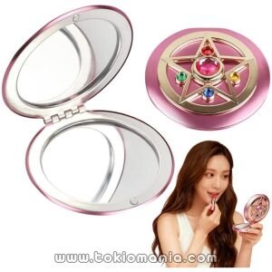 Espejo de Maquillaje Plegable, Espejo Portátil de Doble Cara, Artículos de Sailor Moon, Lupa con Diseño Flip-Top, Estrella Cristal de Sailor Moon"