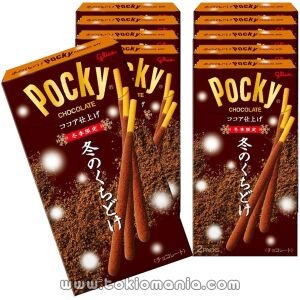 "Ezaki Glico Pocky de Invierno con Suavidad en el Sabor, Galletas, Chocolate, Pocky de Matcha y Chocolate, 2 Bolsas por Caja, 10 Cajas