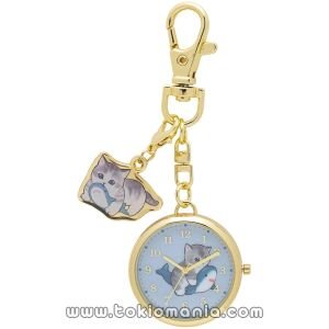 [Fieldwork] Reloj de pulsera para mujeres, analógico, reloj con llavero, color azul, mofusand MSD003-5