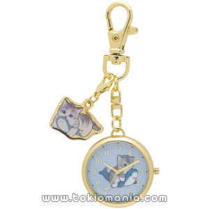 [Fieldwork] Reloj de pulsera para mujeres, analógico, reloj con llavero, color azul, mofusand MSD003-5