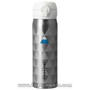 STARBUCKS Starbucks Taza de acero inoxidable Fuji, Botella de acero inoxidable con estructura de doble pared, 500 ml, Mantiene el calor y frío, Color plateado