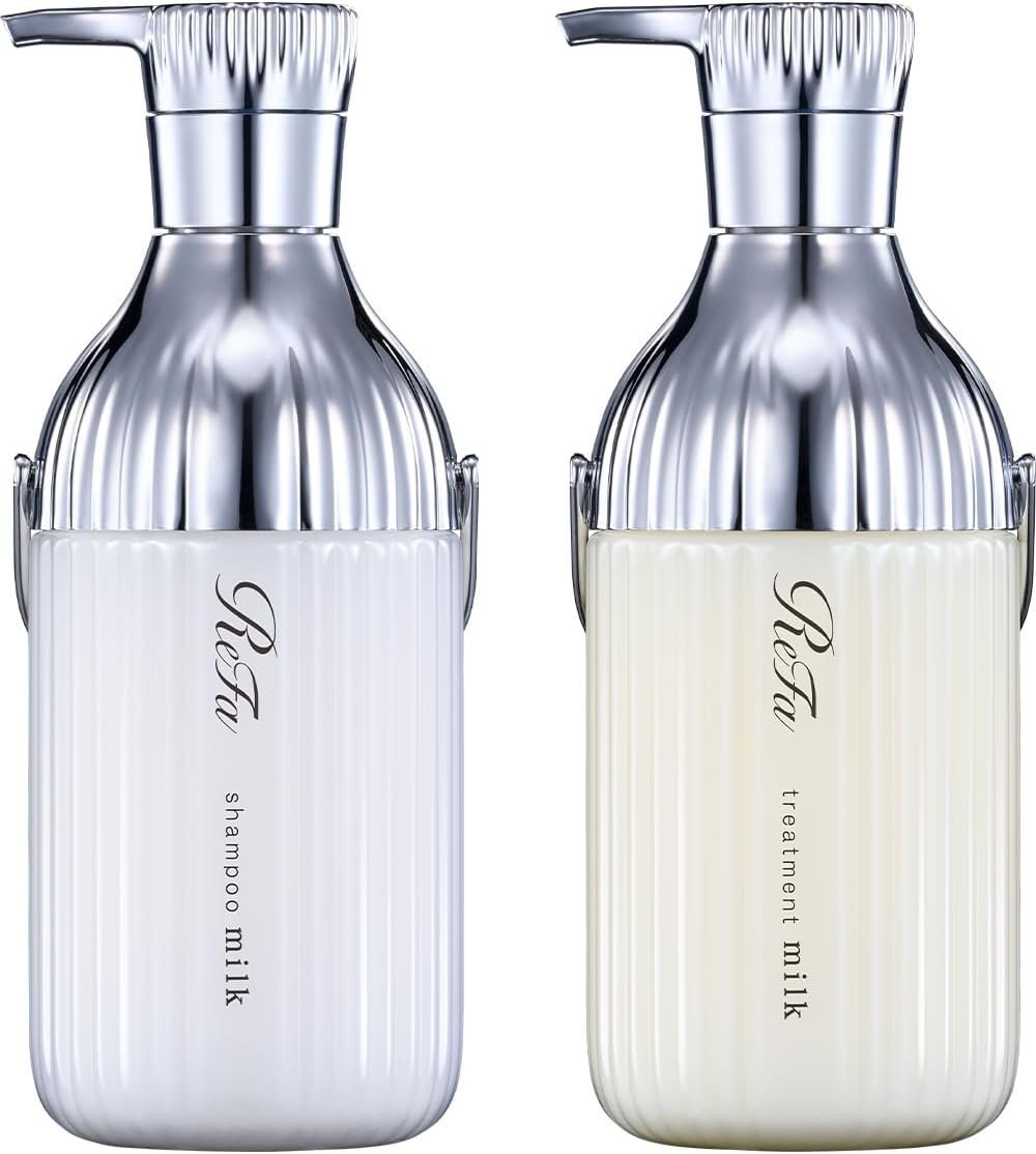 ReFa MILK PROTEIN (Set) - Shampoo y Tratamiento para el Cuidado del Cabello (Blanco)