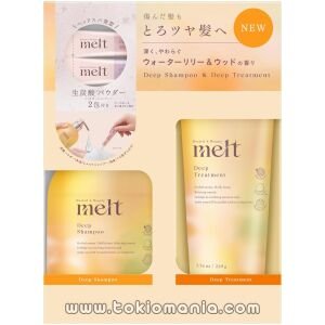 melt Deep Shampoo & Acondicionador Par (700ml) + Crema Melt Powder (2g) con Fragancia de Lirio de Agua & Madera, Formulación Sin Siliconas, Contiene Extractos de Origen Natura