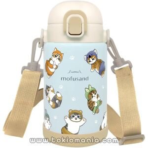 mofusand Botella térmica de acero inoxidable de doble pared, exclusiva para mantener frío, 700 ml - Diseño "Nyanpants"