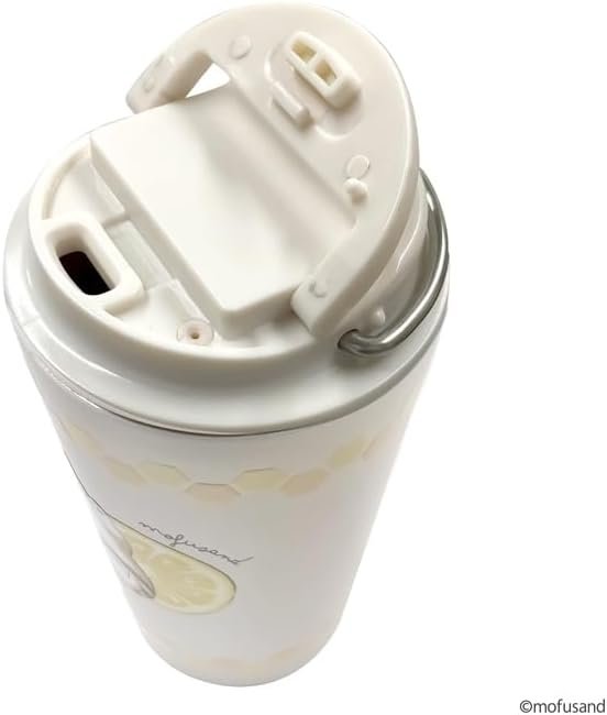 mofusand Taza térmica de doble pared con asa, 360 ml - Diseño "Mitsubachi-nyan" (abeja gatita) - Image 2