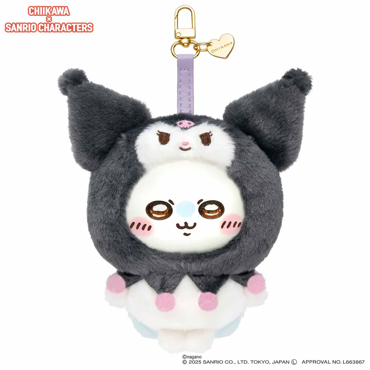 Official Chiikawa Market Product - Colaboración Sanrio Chiikawa x Kuromi Momonga kawaii limited