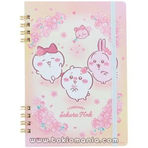 Official Chiikawa Market Product - Cuaderno B6 anillado Sakura Pink Chiikawa kawaii papelería