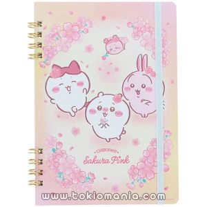 Official Chiikawa Market Product - Cuaderno B6 anillado Sakura Pink Chiikawa kawaii papelería