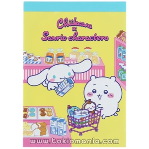 Official Chiikawa Market Product - Mini bloc notas supermercado Chiikawa x Cinnamoroll kawaii